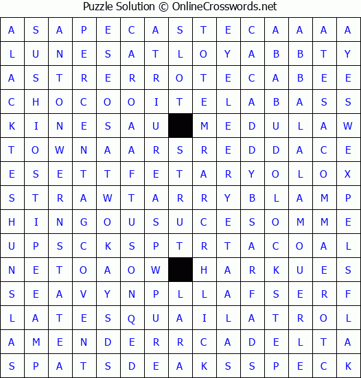 Solution for Crossword Puzzle #4461