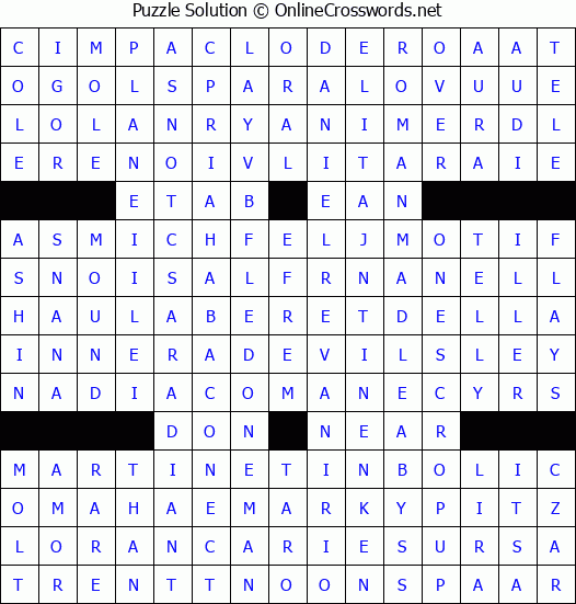 Solution for Crossword Puzzle #4464