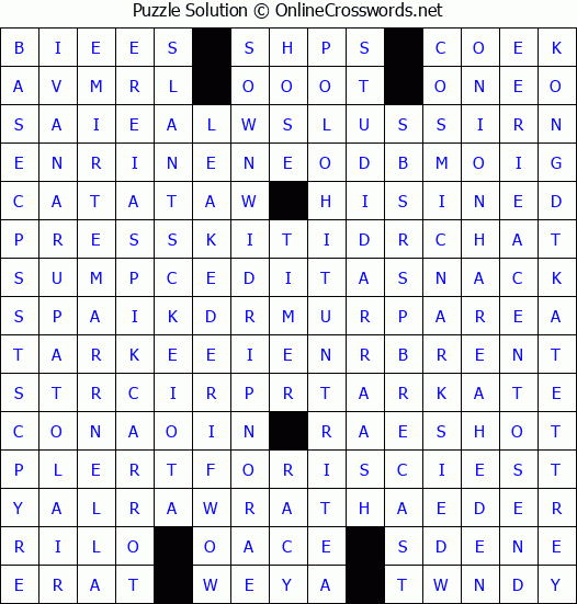 Solution for Crossword Puzzle #4468