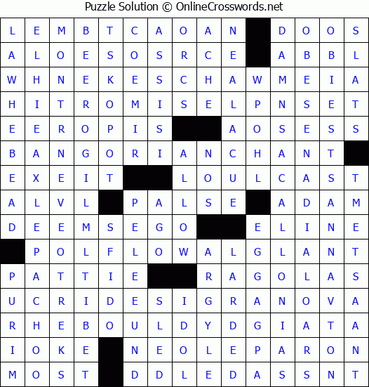 Solution for Crossword Puzzle #4474