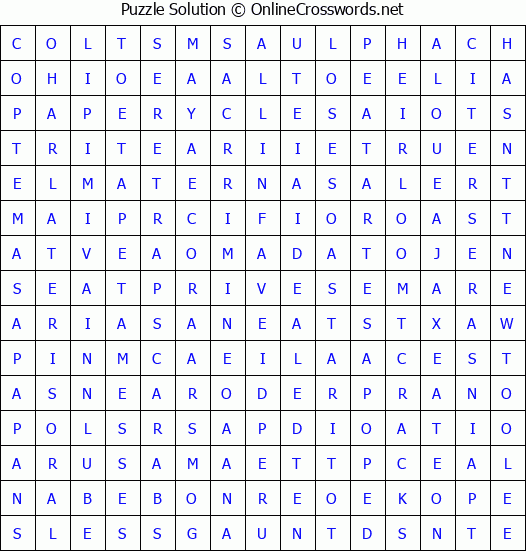 Solution for Crossword Puzzle #4481