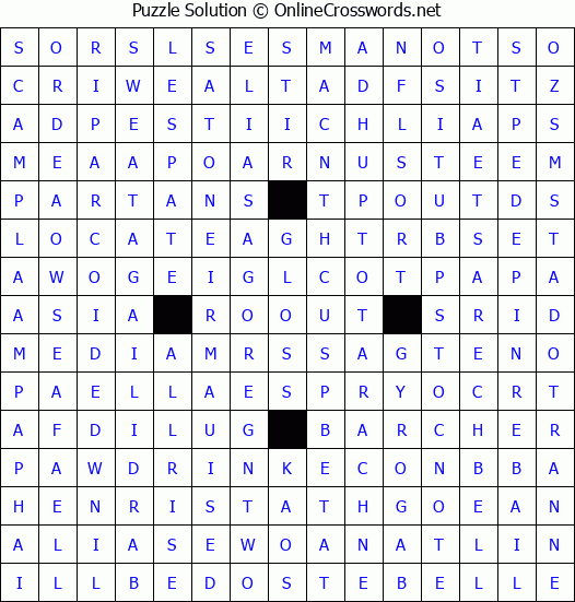 Solution for Crossword Puzzle #4492