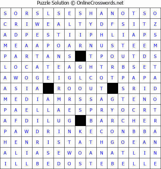 Solution for Crossword Puzzle #4492