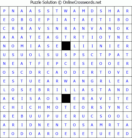Solution for Crossword Puzzle #4497