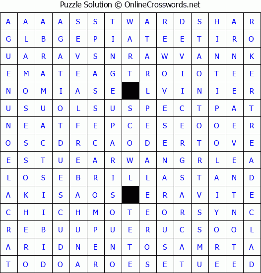 Solution for Crossword Puzzle #4497