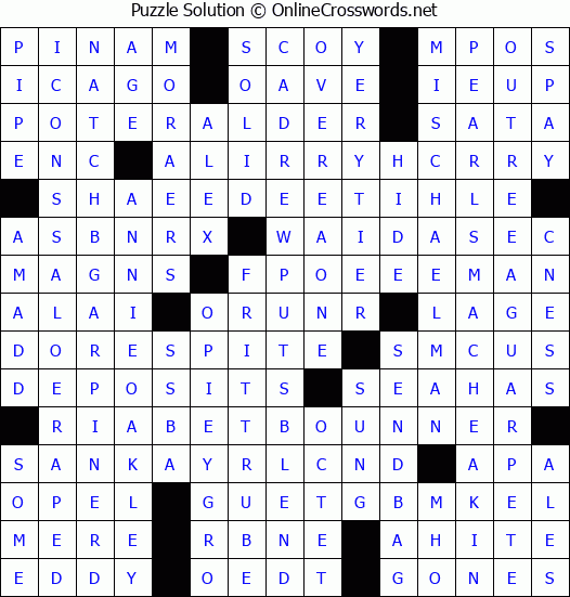 Solution for Crossword Puzzle #4498