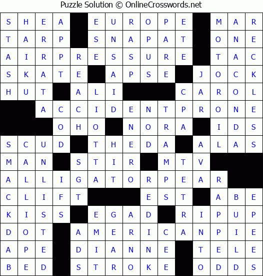 Solution for Crossword Puzzle #4532