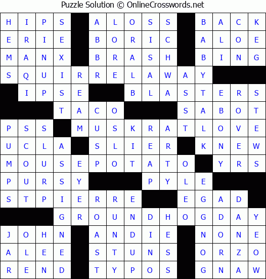 Solution for Crossword Puzzle #4556