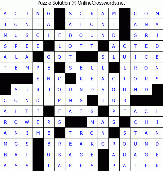 Solution for Crossword Puzzle #4558