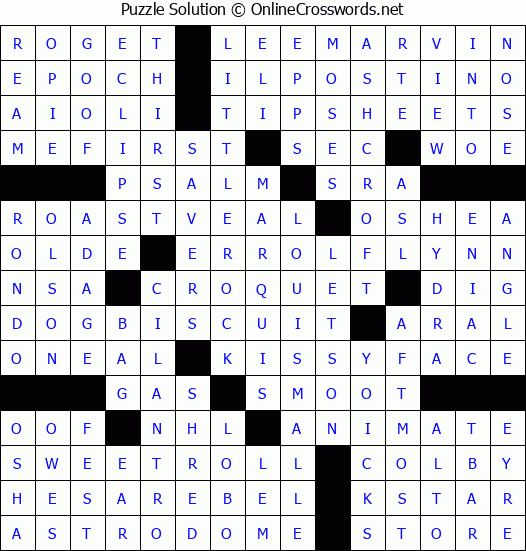 Solution for Crossword Puzzle #4559