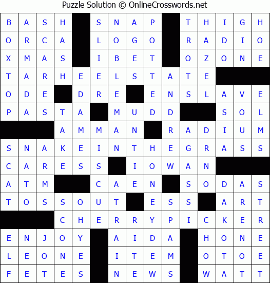 Solution for Crossword Puzzle #4561