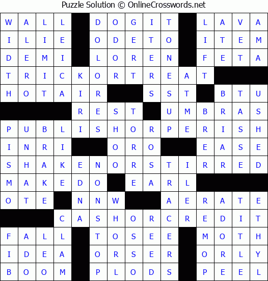 Solution for Crossword Puzzle #4562