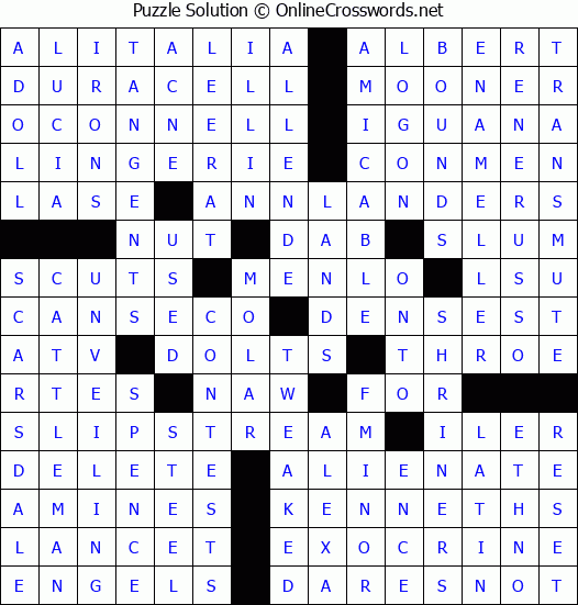 Solution for Crossword Puzzle #4565