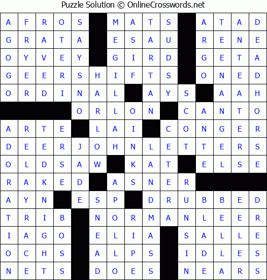 Solution for Crossword Puzzle #4566