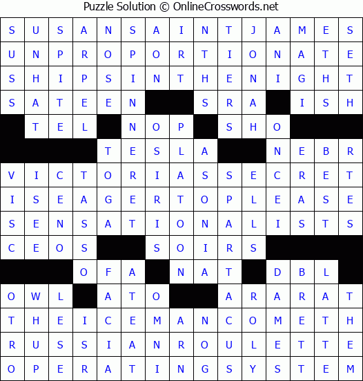 Solution for Crossword Puzzle #4571