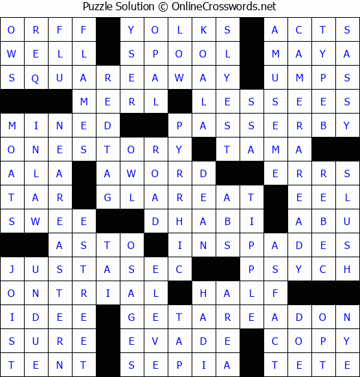 Solution for Crossword Puzzle #4572