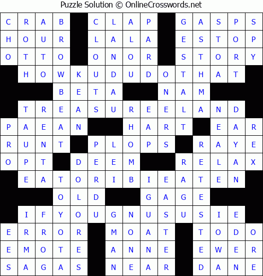 Solution for Crossword Puzzle #4573