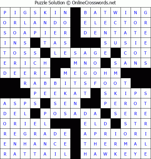 Solution for Crossword Puzzle #4756