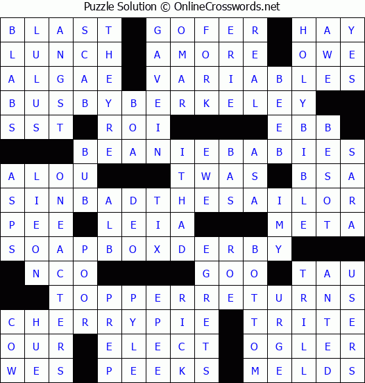 Solution for Crossword Puzzle #4851