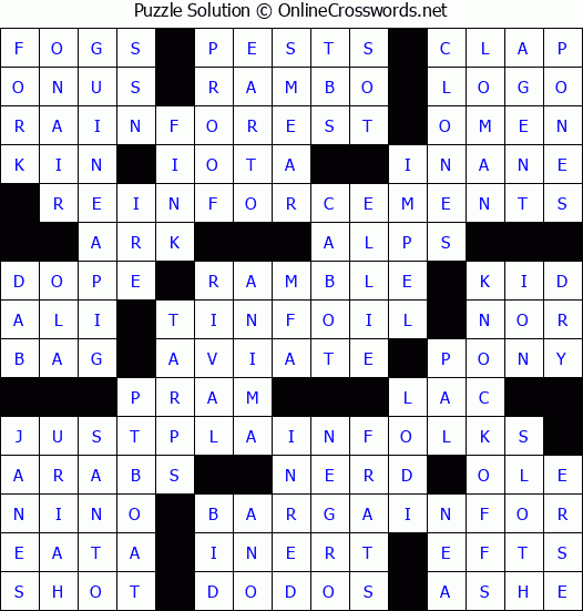 Solution for Crossword Puzzle #4921