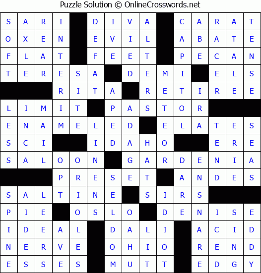 Solution for Crossword Puzzle #49515