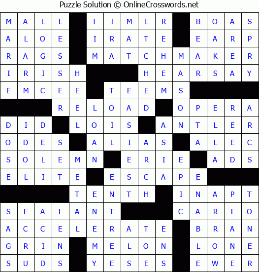Solution for Crossword Puzzle #49529