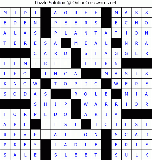 Solution for Crossword Puzzle #49537