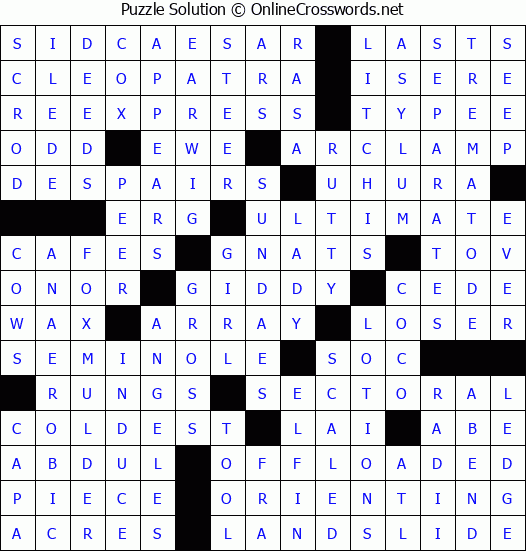 Solution for Crossword Puzzle #4955