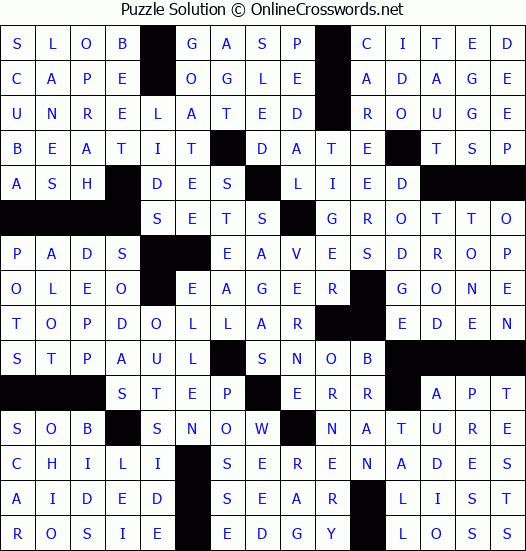 Solution for Crossword Puzzle 49805