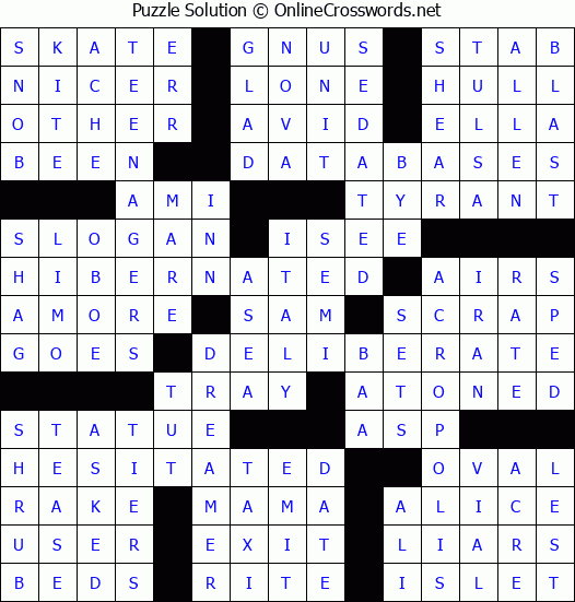 Solution for Crossword Puzzle #49926