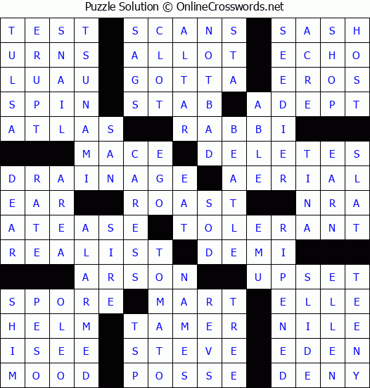 Solution for Crossword Puzzle #49954