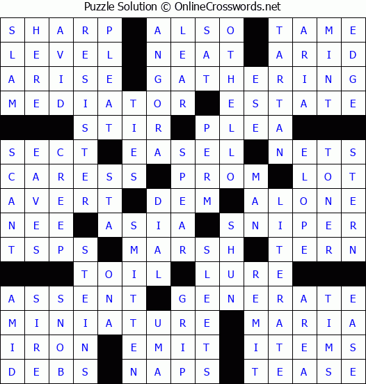 Solution for Crossword Puzzle #49984