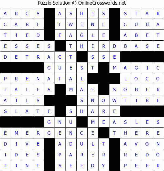 Solution for Crossword Puzzle #50203