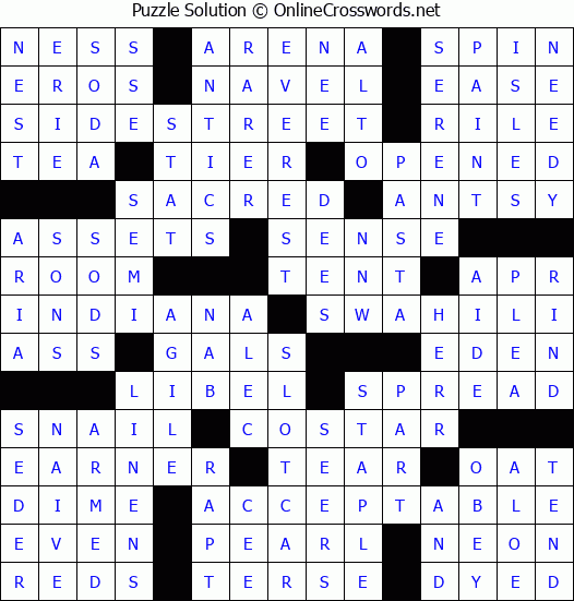 Solution for Crossword Puzzle #50283