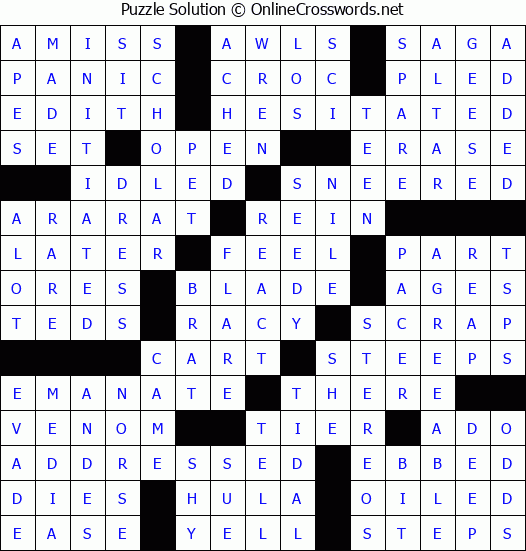 Solution for Crossword Puzzle #50808