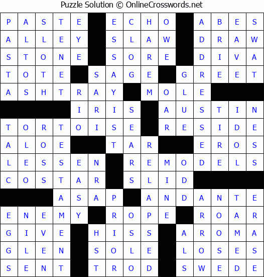 Solution for Crossword Puzzle #51371