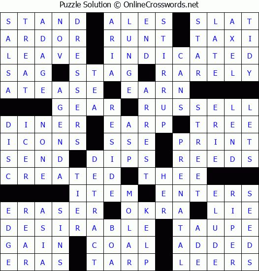 Solution for Crossword Puzzle #51419