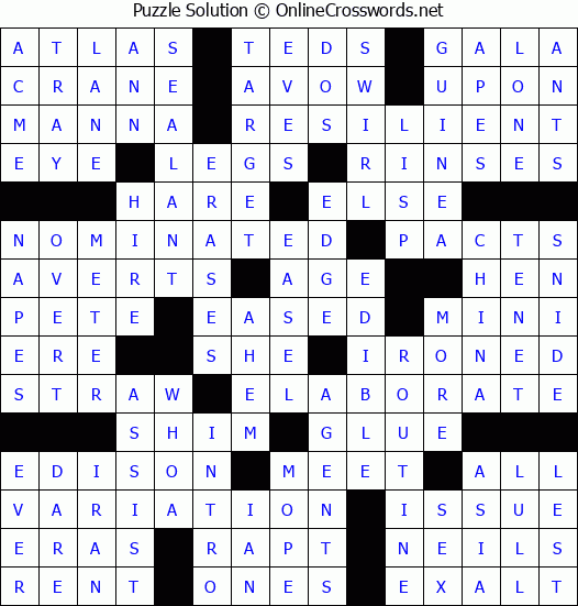 Solution for Crossword Puzzle #51458