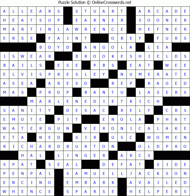 Solution for Crossword Puzzle #5155