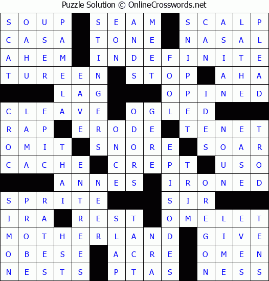 Solution for Crossword Puzzle #51623