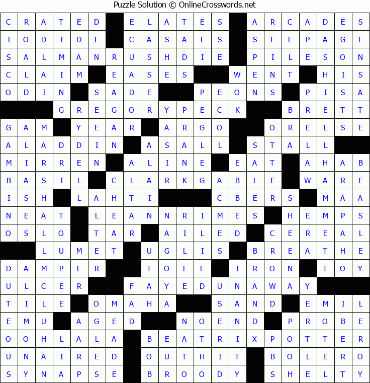Solution for Crossword Puzzle #5165