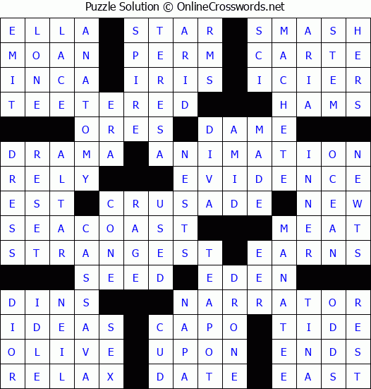 Solution for Crossword Puzzle #51677