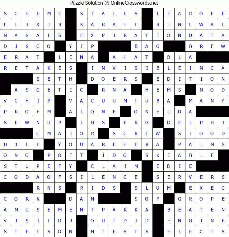 Solution for Crossword Puzzle #5170
