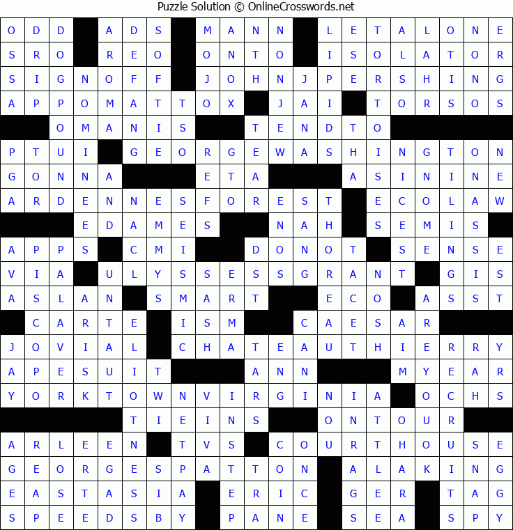 Solution for Crossword Puzzle #5171
