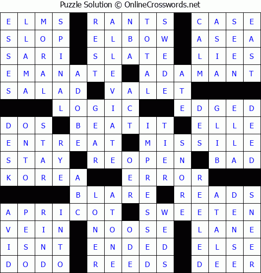 Solution for Crossword Puzzle #51824