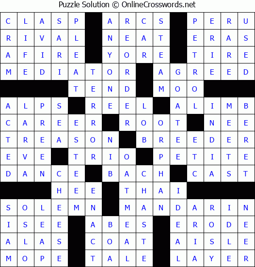 Solution for Crossword Puzzle #52103