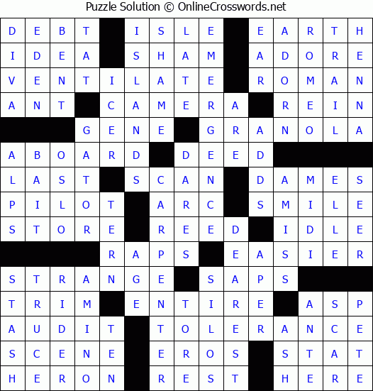 Solution for Crossword Puzzle #52120