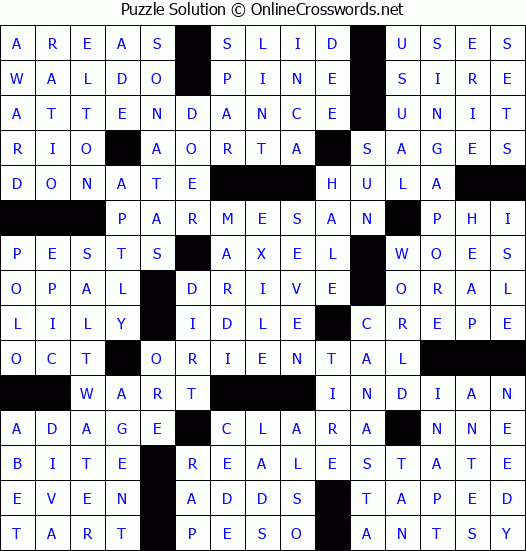 Solution for Crossword Puzzle #52351