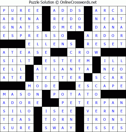 Solution for Crossword Puzzle #52637