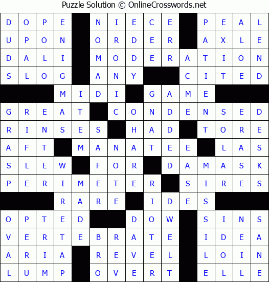 Solution for Crossword Puzzle #52677